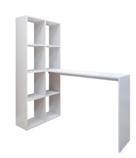 Escrivaninha com Estante Lateral Multimóveis Branco – Mesa de Estudo Moderna com 5 Prateleiras para Home Office - imagem 1