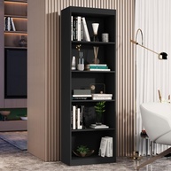 Estante Livreiro 5 Nichos Preto - Organizador Moderno para Casa e Escritório | Design Versátil e Espaçoso - imagem 1