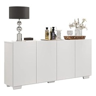Aparador Buffet 4 Portas Branco Multimóveis – Design Moderno para Sala de Estar e Jantar - imagem 2