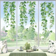 Adesivo de Janela Estático Wondevor com Folhas de Eucalipto - Decoração Verde Moderna - imagem 4