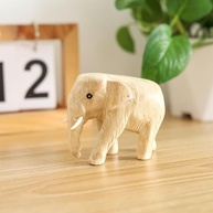 Estátua de Elefante em Madeira Tailandesa Artesanal - Decoração Rústica e Elegante - imagem 3