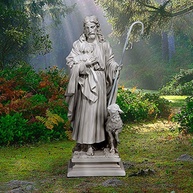 Estátua Jesus o Bom Pastor - Design Toscano - 71cm - Acabamento Pedra Antiga - imagem 3