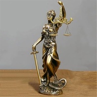 Estátua da Deusa da Justiça - Design Clássico Grego para Escritório, Mesa e Jardim | Escultura Artesanal em Resina (11,4 x 6,9 x 28,4 cm) - imagem 2