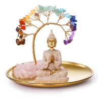 Innolites Conjunto de Árvore de Cristal dos 7 Chakras + Estátua de Buda - Decoração Zen para Casa e Escritório - imagem 1