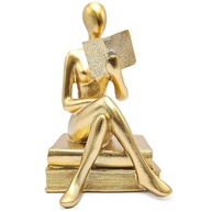 Estátua Figura Pensador Dourada - Decoração de Luxo para Escritório e Casa - imagem 1
