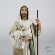 Estátua do Bom Pastor Jesus 24cm - Escultura Religiosa Moderna para Decoração e Presente - imagem 4