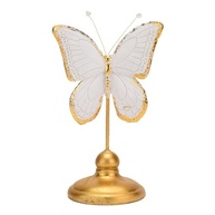 Estátua de Borboleta em Resina Dourada e Branca - 23 cm | Decoração Moderna para Casa e Presente Sofisticado - imagem 2