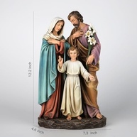 Estátua da Sagrada Família Católica 30cm - Jesus Jovem com José e Maria | Escultura Renascentista Feita à Mão por Buildclassic - imagem 4