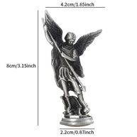 Estátua de Santo Arcanjo em Liga de Zinco - Decoração Religiosa Elegante para Mesa e Presente - imagem 3