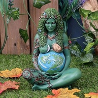Estátua Gaia da Mãe Terra 17,5 cm - Resina Pintada à Mão com Detalhes Dourados - imagem 3