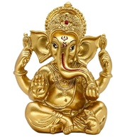 Estátua de Ganesha Dourada - Decoração Espiritual para Casa e Mandir - imagem 1