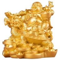 Estátua de Buda Dourado com Dragão e Tartaruga - Resina Resistente para Ambientes Serenos - imagem 2