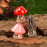 Mini Estátuas de Cogumelo - 5 Peças para Decoração de Jardim e Miniaturas - imagem 3