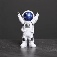 Conjunto de 4 Estátuas de Astronauta Azul e Branco - Decoração Espacial para Quarto, Berçário e Topo de Bolo - imagem 3