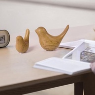 Notakia Estátuas de Pássaros em Cerâmica com Aparência de Madeira – Decoração Moderna para Casa - imagem 3