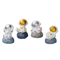 Conjunto de 4 Mini Estátuas de Astronauta em Resina - Decoração Espacial para Quarto e Escritório - imagem 1