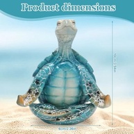 Estatueta de Tartaruga de Meditação Costeira em Resina - Decoração Zen para Ambientes Serenos - imagem 4
