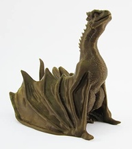 Estatueta Dragão Bebê 10cm - Design Exclusivo Toque 3D Bronze - imagem 4