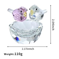 Estatueta de Cristal Ninho de Pássaro - Decoração Elegante e Encantadora para Casa - imagem 3