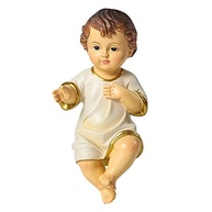 Estatueta do Bebê Jesus em Resina com Detalhes em Tecido Sagrado - Decoração Religiosa e Presente de Fé - imagem 2