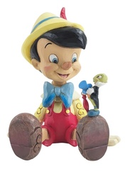 Estatueta Disney Pinóquio e Jiminy Cricket por Jim Shore - Coleção Traditions em Resina Pintada à Mão, 14 cm - imagem 1