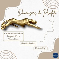 Estatueta de Jaguar Dourado em Resina - Decoração Elegante e Moderna para Casa - imagem 5