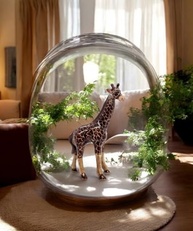 Estatueta de Girafa em Cerâmica - 6,5cm - Decoração Fofa e Artística para Casa - imagem 3
