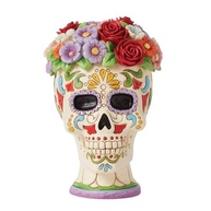 Estatueta Jim Shore Dia de Los Muertos Açúcar Crânio Flor Halo - Resina Pintada à Mão - imagem 2