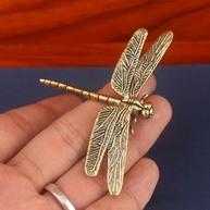 Escultura de Libélula em Metal - Estatueta Feita à Mão com Asas para Decoração de Escritório e Estudo - imagem 2