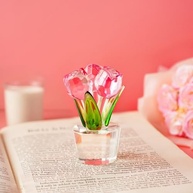 Estatueta Rosa de Cristal 8x5cm - Presente Romântico e Decorativo Premium - imagem 2