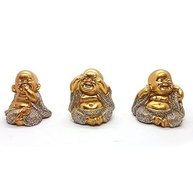 Trio de Buda Estatueta Cego Surdo Mudo - 4 cm | Decoração com Simbolismo de Paz e Equilíbrio - imagem 4