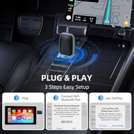 LEXXSON Mini Adaptador CarPlay Sem Fio: iPhone & Android Auto 2 em 1 - Conexão Estável e Rápida - imagem 4