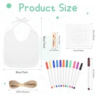 Conjunto DIY Babadores Bebê - 88 Peças com Estêncis, Marcadores e Clipes - imagem 3