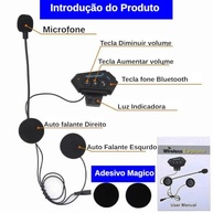 Fone de Ouvido Bluetooth para Capacete de Moto: Liberdade e Som Estéreo - imagem 3