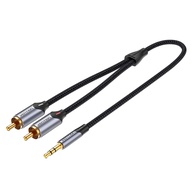 Cabo P2 Estéreo para RCA Blindado Vention 1m - Áudio Hi-Fi para Mesas e Som - imagem 1