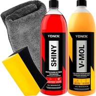 Kit Estética Automotiva Completo Vonixx: Shampoo V-Mol 1,5L + Shiny 1,5L + Acessórios Karbox - imagem 2