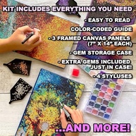 Kit de Pintura com Diamantes em Tela Esticada - Arte 3D com Estoque e Acessórios - imagem 3