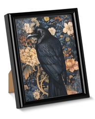 Pôster de Arte Gótica Floral - Corvo Estilizado para Decoração Dark Academia - imagem 1