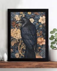 Pôster de Arte Gótica Floral - Corvo Estilizado para Decoração Dark Academia - imagem 5