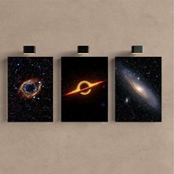 Kit 3 Quadros Galaxia Planeta Astronauta Universo em MDF Tratado 40x28cm - Decore com Estilo Cósmico - imagem 4