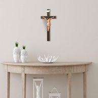 Crucifixo de Parede em MDF com Cristo em Gesso 44cm - Decoração de Fé e Estilo - imagem 3