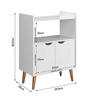 Buffet Cantinho do Café Aparador Estilo Retrô em Branco Canelado - Design Palitos, 2 Portas, para Sala, Cozinha ou Recepção - imagem 4