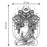 Adesivo de Parede Buda Meditação Yoga Flor de Lótus 57x81cm - Estilo Budista para Paz Interior - imagem 3