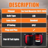 Luzes Traseiras LED Fumê para Ford Maverick XL/XLT 2022-2024: Estilo e Segurança - imagem 4