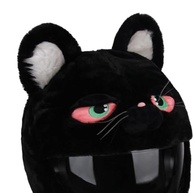Capa Divertida para Capacete de Moto: Gato Preto dos Desenhos Animados - Estilo Único e Proteção! - imagem 3