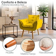 Poltrona Alice Decorativa Amarela - Conforto e Estilo para Salas e Escritórios - imagem 4