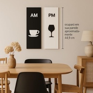 Quadro Decorativo AM/PM em MDF com Alto Relevo - Estilo e Humor para sua Cozinha - imagem 2