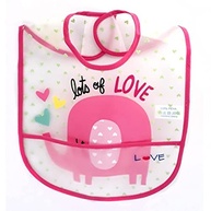 Babador com Bolso Elefante Rosa Love - Proteção e Estilo para Bebês - imagem 3