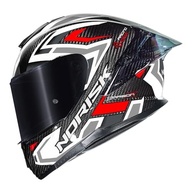 Capacete Norisk Carbon R Spot: Segurança e Estilo Inovadores | Branco, Cinza e Vermelho (Tamanho 56) - imagem 2