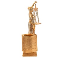 Dama da Justiça Porta-Canetas 20cm em Resina Rosê - Decore e Organize seu Escritório com Estilo - imagem 5